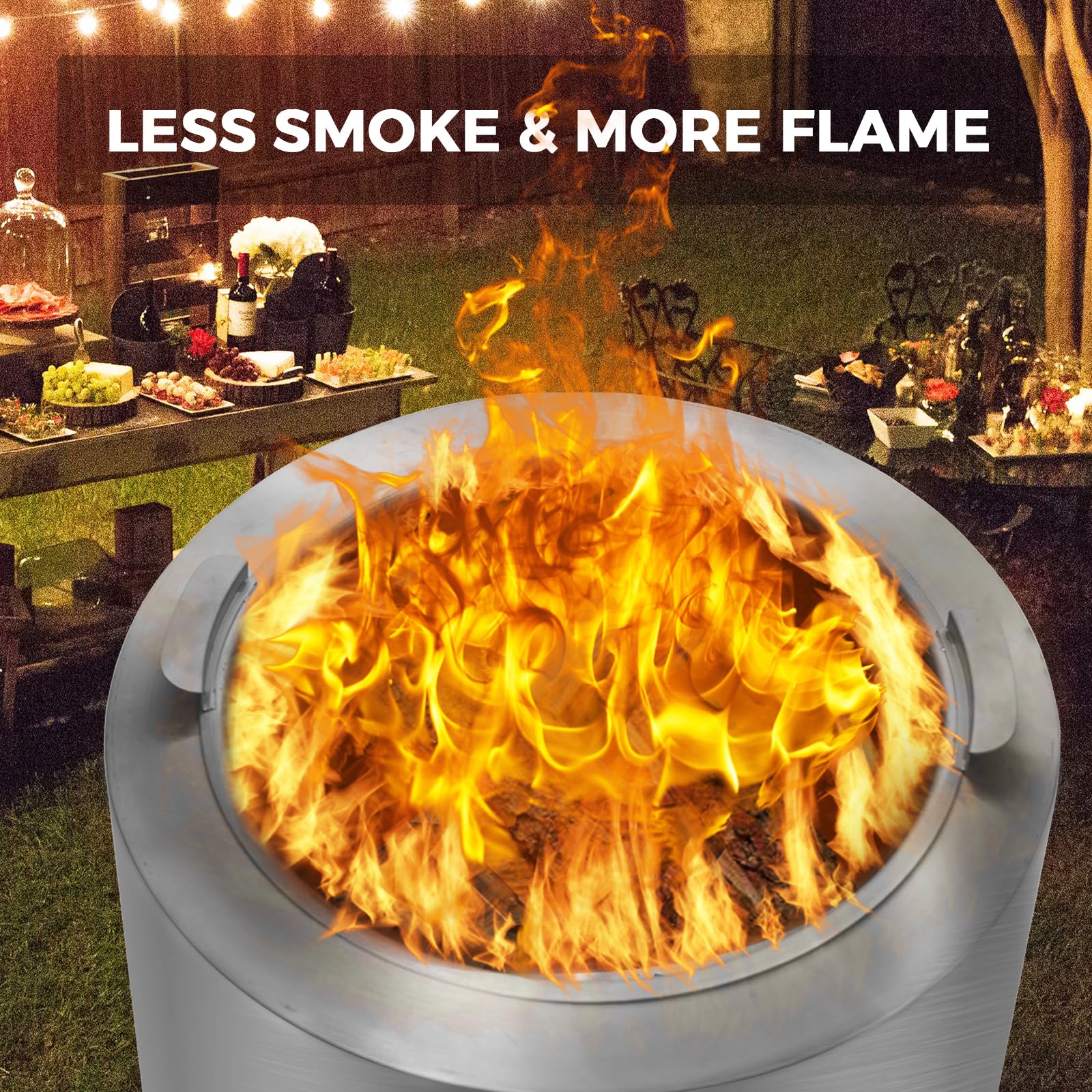 Amazon.com : Akeacubo Large Smokeless Fire Pit with Removable Ash